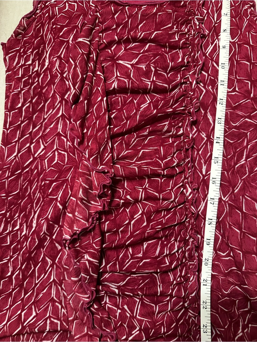 New York & Company Burgundy Ruffled Scoop Neck Tank - Picture 6 of 6